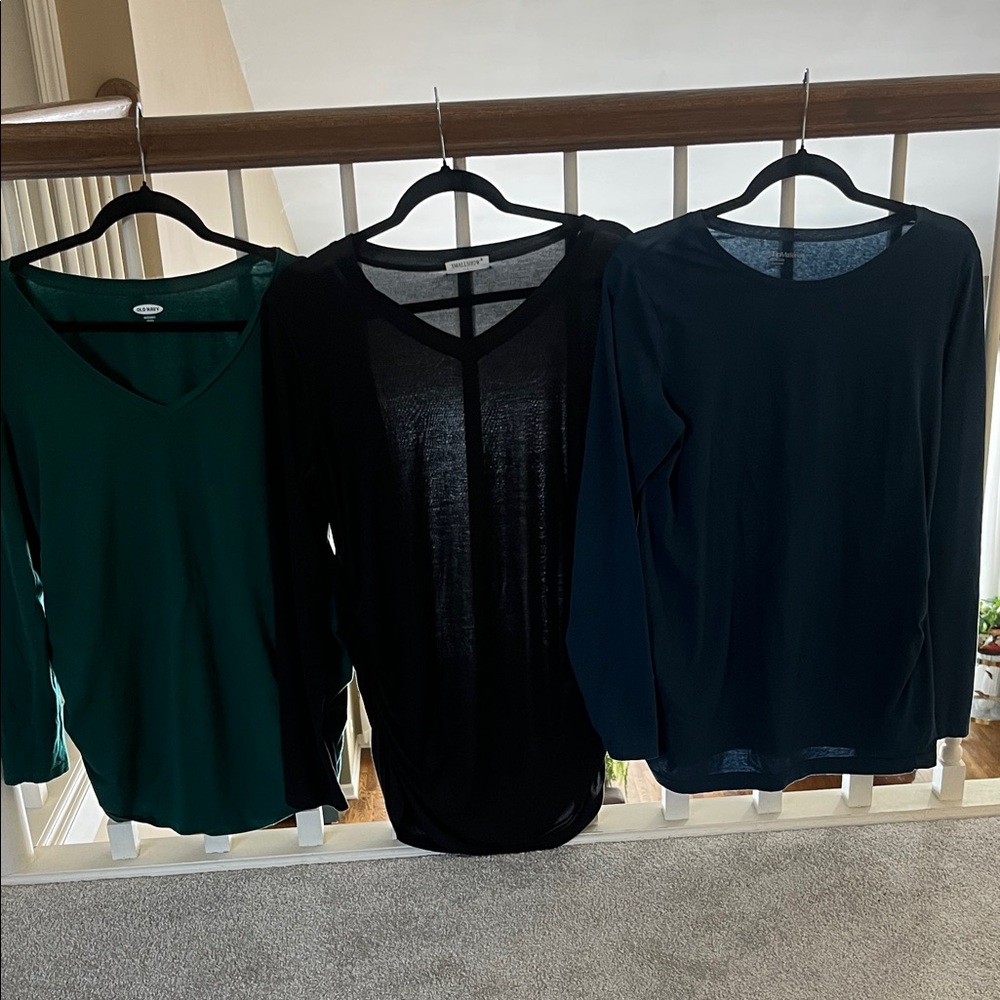 Old Navy Green, Smallshow  Black, Gap Blue Long sleeve Maternity Top